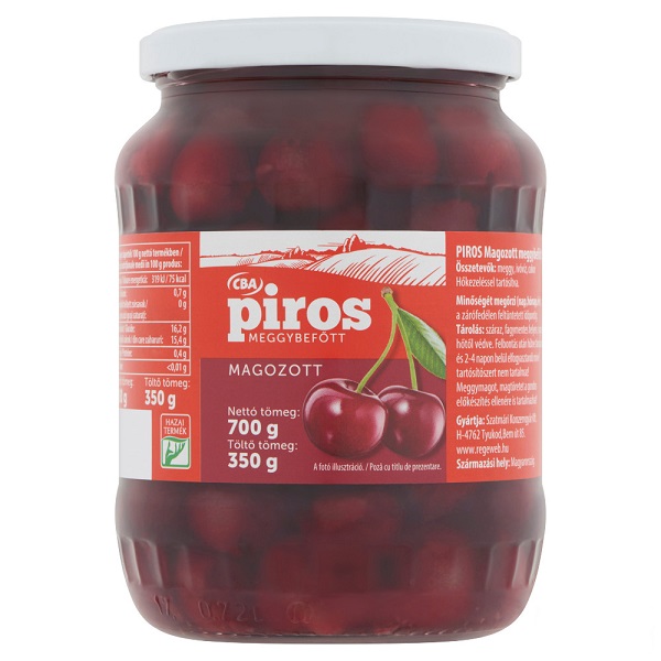 Pitted sour cherry compote 700/350g 8 CBA Sleepy Pepper LTD
