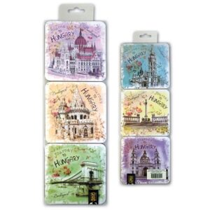 Budapest coaster set - drawn graphics (6 pcs)