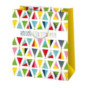 Gift bag - Boldog Szulinapot - haromszogek #5 (35389)