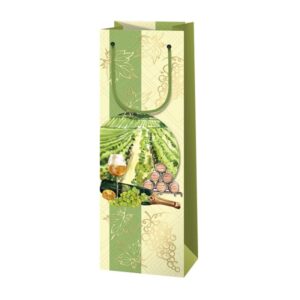 Gift bag for drinks - Wineyard green-yellow #5 (45310)