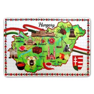 Coaster for plates Hungary map white (5pc)