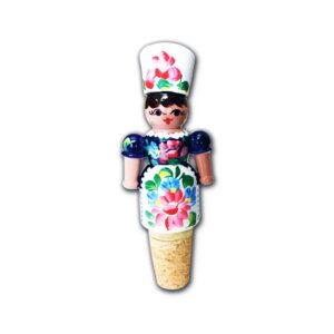 Wooden painted glass plug Girl - 1 pc